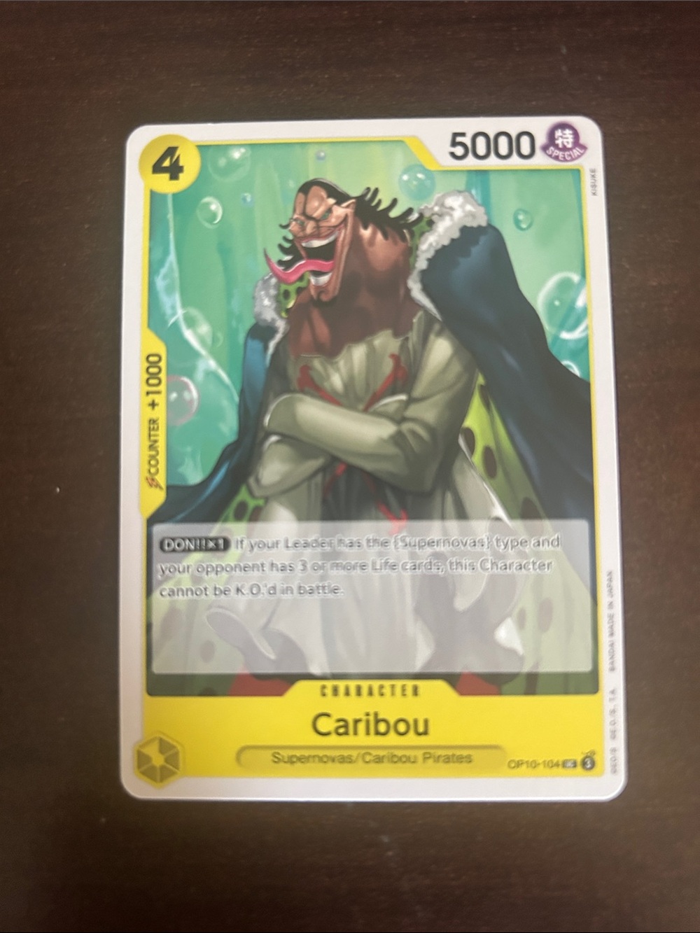 Onepiece Yellow Green Caribou Trading Card